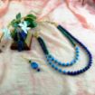 Picture of Gemstone blue shade beads Two lines Necklace