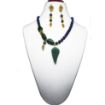 Stone Pendant & stoone beads with Metal Beads Necklace