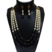 Black Agate Tumble and Synthetic pearl Necklace