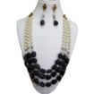 Black Agate Tumble and Synthetic pearl Necklace