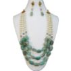 Green Aventurine Tumble and Synthetic pearl Necklace