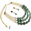 Green Aventurine Tumble and Synthetic pearl Necklace