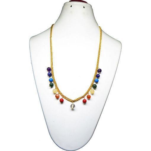 7 color Stone Beads Chain Necklace