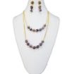 2 Line Amethyst gem Stone Beads Necklace