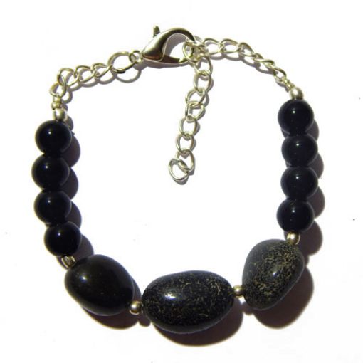 Black Agate Bracelet for Root Chakra