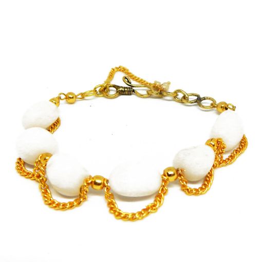 White Agate Bracelet for Crown Chakra.