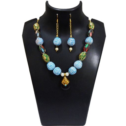 Clay & Kasmiri Beads Necklace