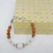 White Agate Tumble, Stone beads & Rudraksha Beads Bracelet for Crown Chakra