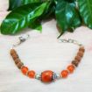 Carnelian Tumble, Beads & Rudraksha Beads Bracelet for Sacral Chakra