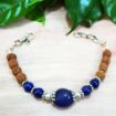 Blue Agate Tumble,Beads & Rudraksha Beads Bracelet for Third eye Chakra