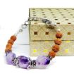 Amethyst Tumble & Rudraksha Beads Bracelet for Crown Chakra