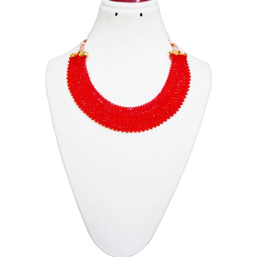 Red color Crystal beaded Choker