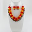 Woolen & Metal Beads Choker Necklace