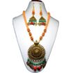 Metal Big pendant Glass Beads Necklace