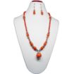 Red Coral Glass Beads Necklace