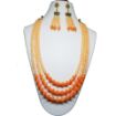 Orange Color Glass Beads Necklace