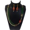 Multi LineCrystal Beads with Printed Glass beads Necklace