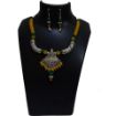 Glass Round beads with metal Pendant Necklace
