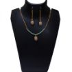  Small Printed beads & Chain Necklace