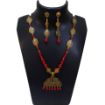 Red Glass Beads with Pendant Necklace