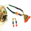Multicolor Glass Beads with Pendant Necklace
