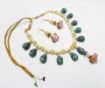 Lampwork glass beads & Pearl Beaded Choker Necklace