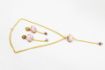 Lamwork bead Pendant with single stone Necklace