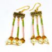 Glossy pink & Mehndi Green seed Beads Earrings