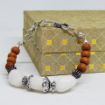 White Agate Tumble & White Sandal Wood Bracelet for Crown Chakra