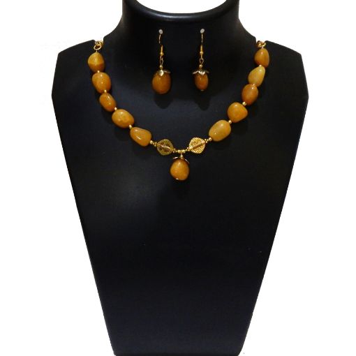 Yellow Aventurine Tumble Stone Beads Necklace